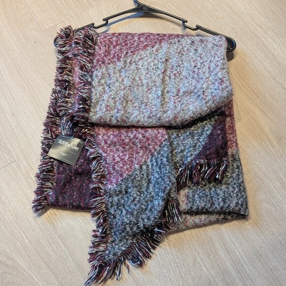 Eddie Bauer Cozy Blanket Wrap scarf Red and Grey - Picture 1 of 6